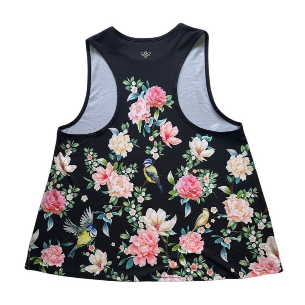 Johnny Was Bee Active Work Out Floral Sleeveless Tank Top Gold Bee Size M - Picture 9 of 10